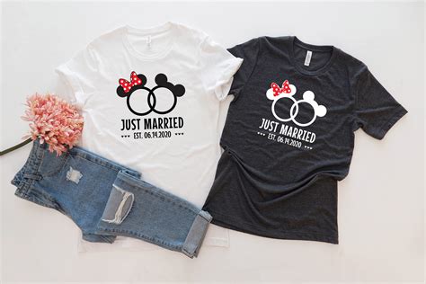 Just Married Shirts Disney Honeymoon Shirts Disney Newlywed Etsy