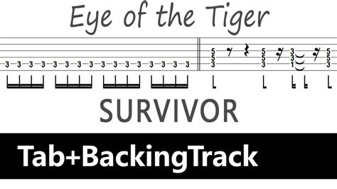 Survivor Eye Of The Tiger Guitar Tab Backingtrack Youtube