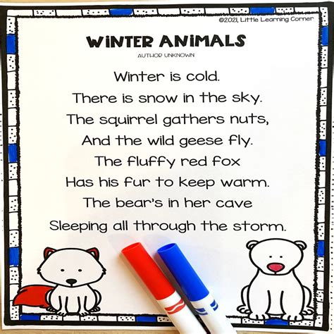 15 Fun Winter Poems For Kids Little Learning Corner