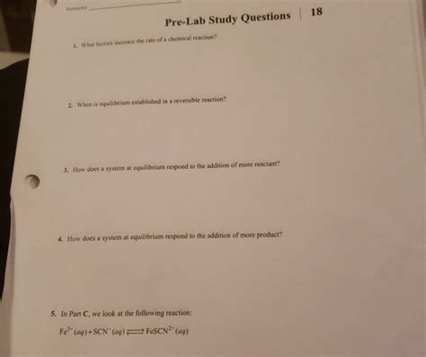 Solved Pre Lab Study Questions What Factors Increase Chegg