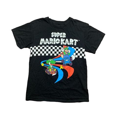 Super Mario Kart Nintendo Mens T Shirt Black Short Depop