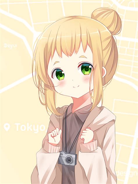 Safebooru 1girl Bangs Black Shirt Blonde Hair Blush Brown Jacket Camera Closed Mouth Collared