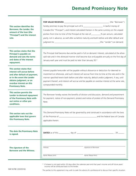 Download Promissory Note Template With Interest Printable Free