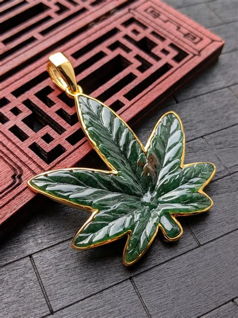 Cannabis Leaf Jade Pendant Jade Brothers Jewelry