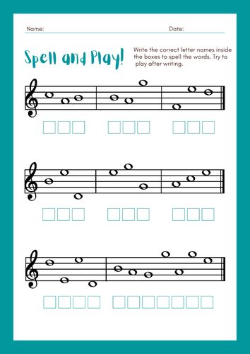 Note Naming Worksheet For Music Classes Teaching Resources