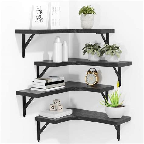 Cubilan 16 In W X 114 In D Black Decorative Wall Shelf Corner