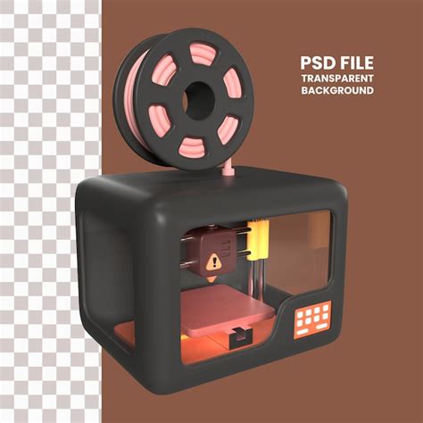 Premium PSD Enclosed 3d Printer 3d Illustration Icon