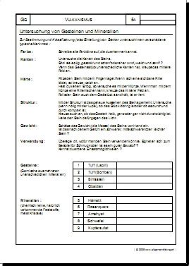 Untersuchung Von Gesteinen Und Mineralien Gratis Geografie