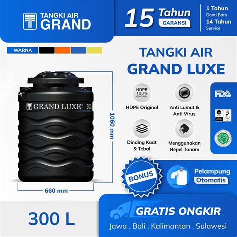 Jual Tandon Toren Tangki Air Grand Luxe L Anti Lumut Sertifikasi