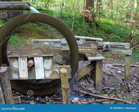 Small Rustic Watermill Construction Stock Image Image Of Energy Flow