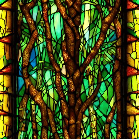 Stained Glass Fantasy Forest Background Creative Fabrica