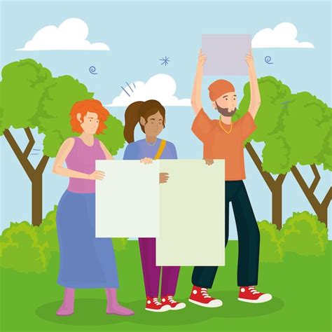 Premium Vector | Activist people card