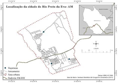 Mapa de localização da cidade de Rio Preto da Eva AM Download