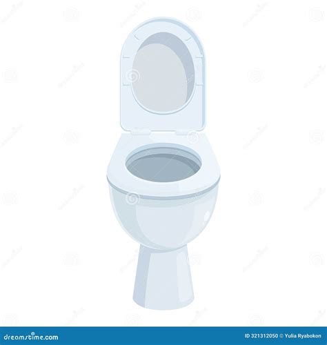 Clean Toilet Bowl with Open Lid is Ready for Using Stock Vector ...