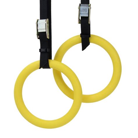 Polycarbonate Gymnastics Rings with Textured Grip and Adjustable Buckle ...