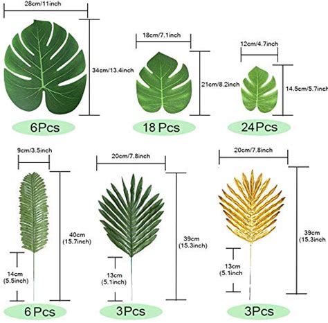 Giftown Lot de 72 feuilles de palmier artificielles dorées avec tiges