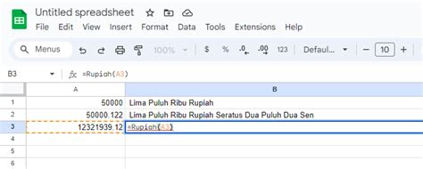 Fungsi Terbilang Rupiah Dengan Tanpa Koma Di Google Spreadsheet