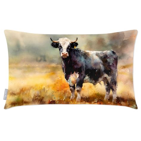 Cow Rectangle Velvet Cushion Izabela Peters Izabela Peters