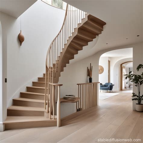 Interior Hallway With Staircase Stable Diffusion Online