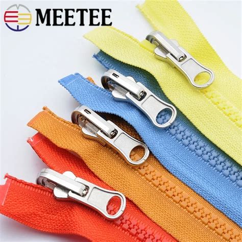 Meetee Pcs Cm Resin Zipper Metal Rotary Slider Open End Zippers