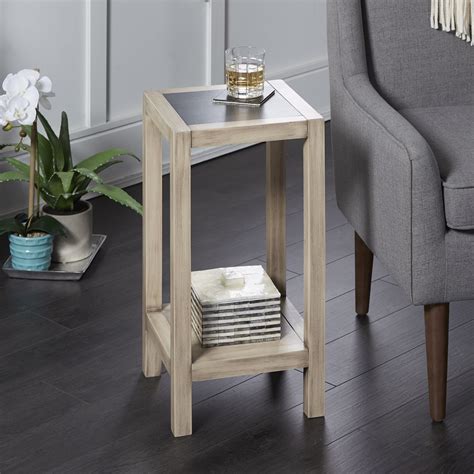 Mallory Wood Square Small Accent Table