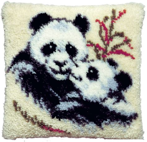 Latch Hook Cushion Kit Panda Bears Pako