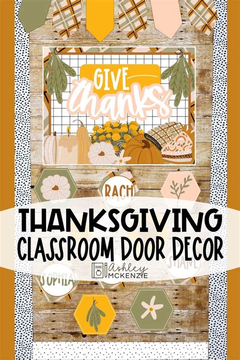 Modern Thanksgiving Classroom Door Decor Kit Thanksgiving Classroom