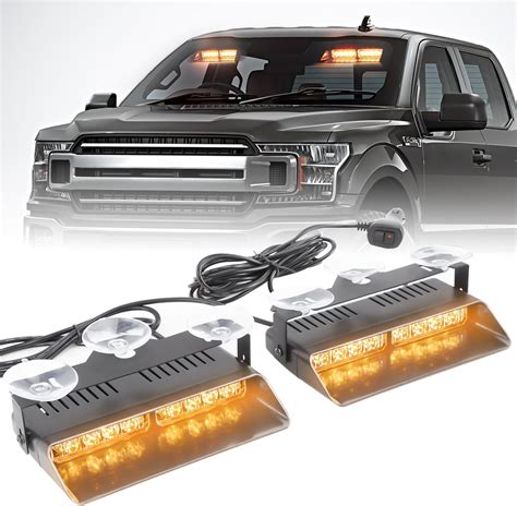 Pkinglake 2 In 1 Led Emergency Dash Strobe Light Bar Front