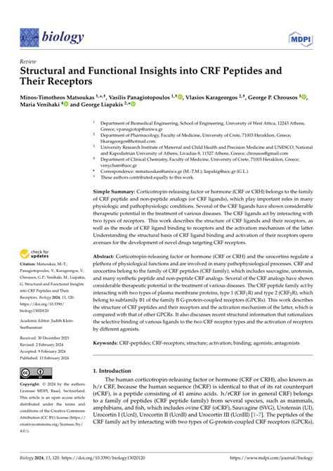 PDF Structural And Functional Insights Into CRF Peptides And Their