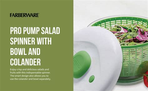 Farberware Easy To Use Pro Pump Spinner With Bowl Colander And Built In Draining