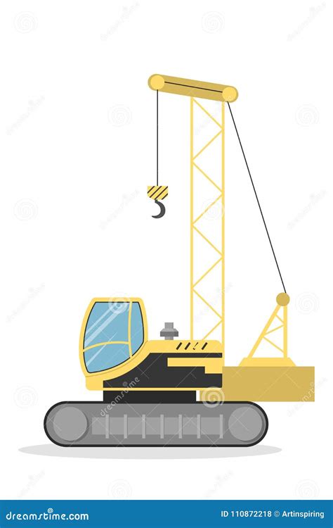 Isolated Crawler Crane Vector Illustration Cartoondealer