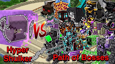 Hyper Shulker Vs Path Of Bosses Minecraft Mobs Battle Youtube