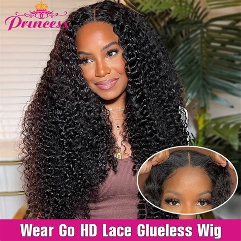 Princess Hair Glueless Wig Human Hair Ready To Wear Pre Cut Lace