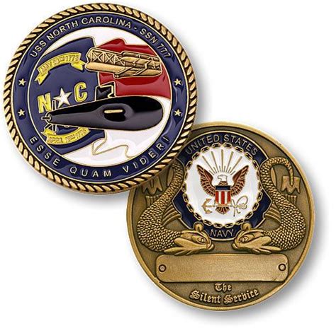 Us Navy Uss North Carolina Snn 777 Usn Challenge Coin Uss North