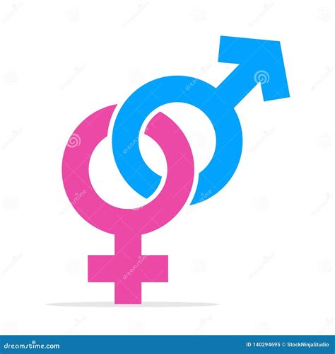 Blue Pink Gender Symbol Isolated On White Background Vector Man And