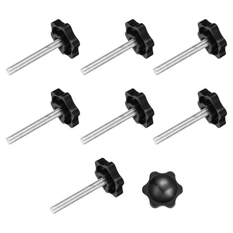 Uxcell 8Pack Clamping Screw Knob M6 X 45mm Hex Shaped Star Knob For