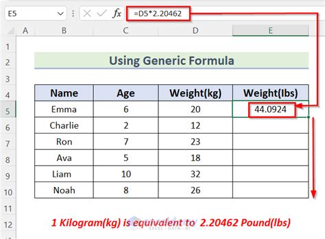 How to Convert Kg to Lbs in Excel (4 Easy Methods) - ExcelDemy