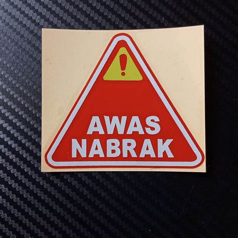 Stiker Cutting Awas Nabrak Dan Jaga Jarak Segitiga Lazada Indonesia