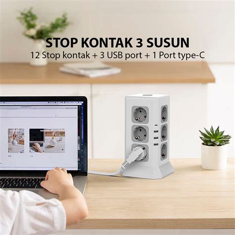 Jual Aera Stop Kontak Ac Usb Usb A Usb C Ports Power Socket Susun