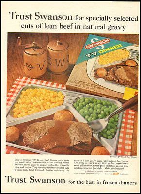 1962 vintage ad for Swanson Frozen Dinners -412