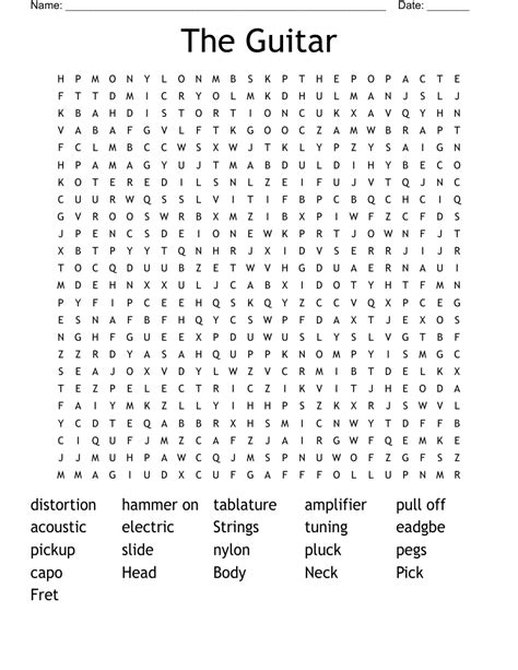 The Guitar Word Search Wordmint