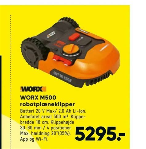 WORX M500 robotplæneklipper tilbud hos Bilka