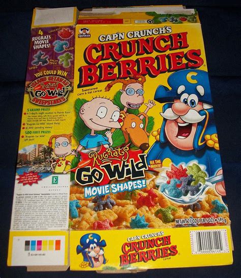 VINTAGE 2003 CAP'N CRUNCH'S CRUNCH BERRIES CEREAL BOX RUGRATS GO WILD ...