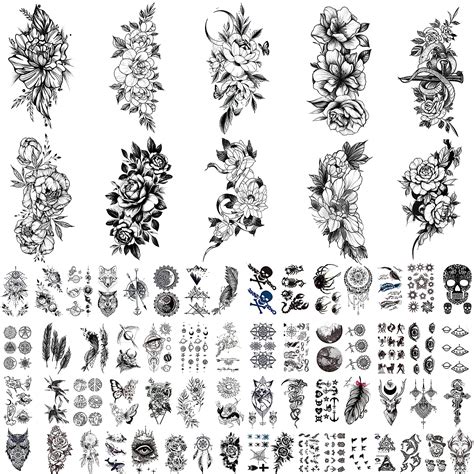 70 Sheets Temporary Tattoos For Women Fake Tattoos Temporary Tattoos Adult Tatoos