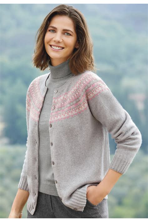 Seamless Lambswool Fairisle Cardigan Cotswold Collections