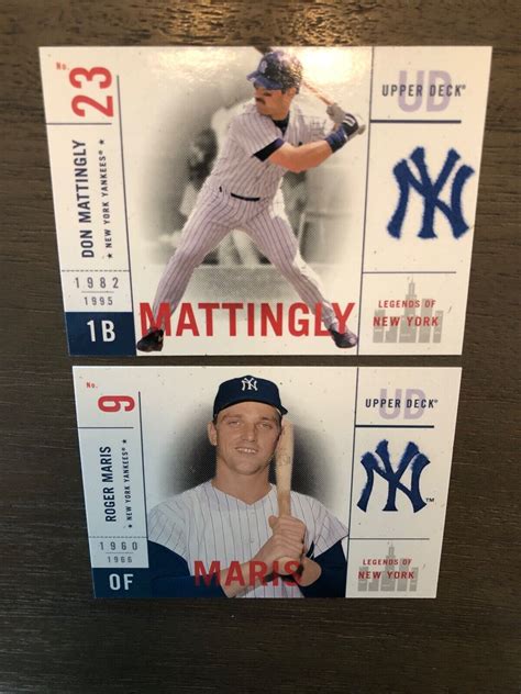 Upper Deck Legends Of New York Roger Maris Don Mattingly New Ebay