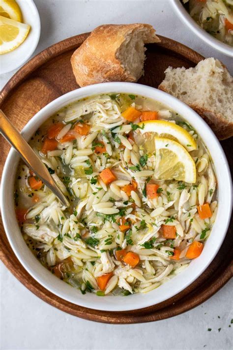 Soupe Orzo Au Poulet Et Au Citron Sant