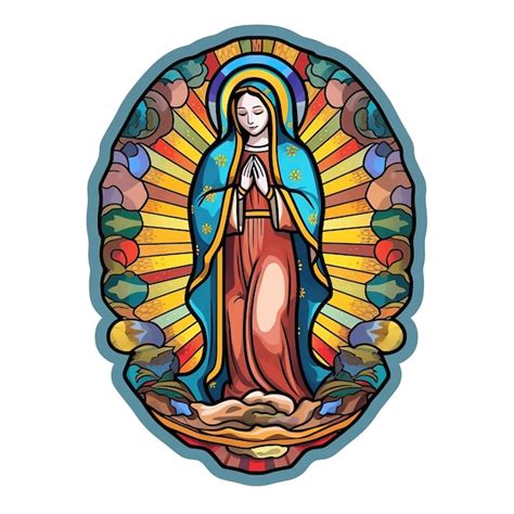 Premium AI Image | A stained glass icon of virgin mary