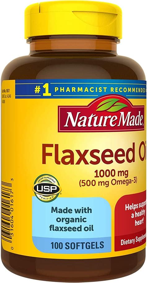 Nature Made Flaxseed Oil 1000 Mg Heart Health Support Supplement