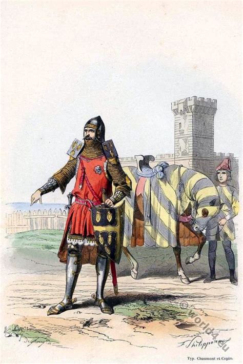 French Knight In Costume Of The Years 1300 To 1350 Costume History